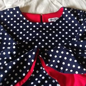 Navy blue pock a dot dress